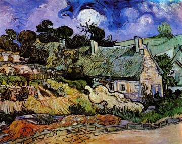  paja Lienzo - Casas con techos de paja Cordeville Vincent van Gogh